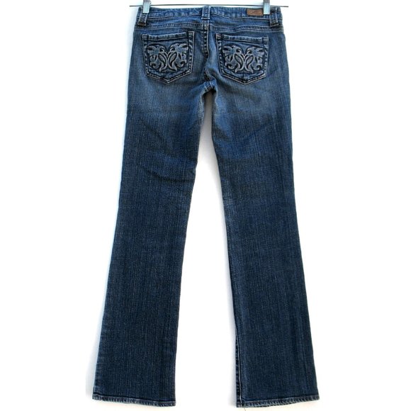 Refuge Bootcut Medium Wash Embroidered Tag Sz 5 - Picture 1 of 7
